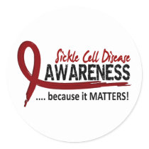 Awareness 2 Sickle Cell Disease Classic Round Sticker