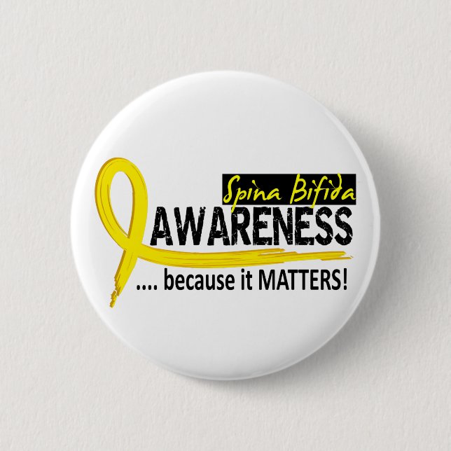 Awareness 2 Spina Bifida Pinback Button (Front)