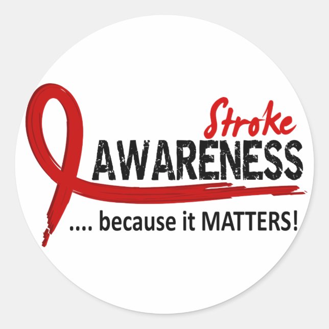 Awareness 2 Stroke Classic Round Sticker (Front)