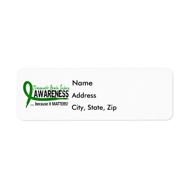 Awareness 2 Traumatic Brain Injury TBI Label (Front)