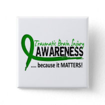 Awareness 2 Traumatic Brain Injury TBI Pinback Button
