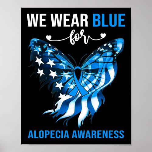 Awareness 4th July Blue Butterfly  Poster