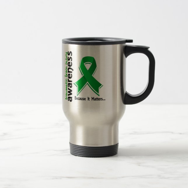 Awareness 5 Traumatic Brain Injury TBI Travel Mug (Right)