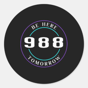 Awareness 988 - Suicide Prevention  Classic Round Sticker