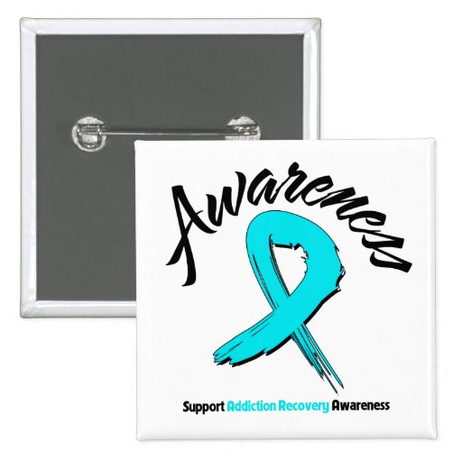 AWARENESS Addiction Recovery Pins | Zazzle