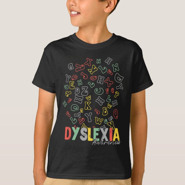 Awareness Alphabet Rainbow Silver Ribbon Retro  T-Shirt (Front)