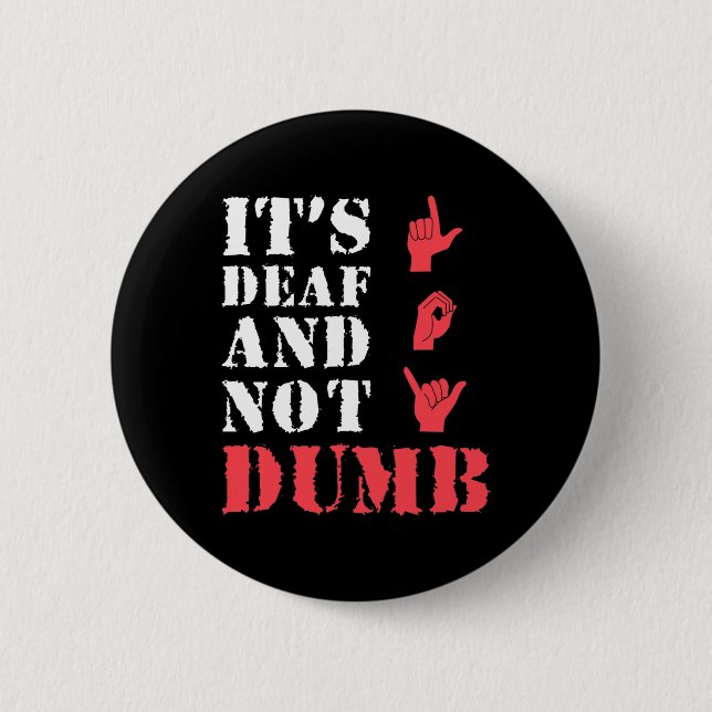 Awareness And Asl Hand Gesture Deaf Pride  Button (Front)