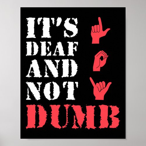 Awareness And Asl Hand Gesture Deaf Pride  Poster