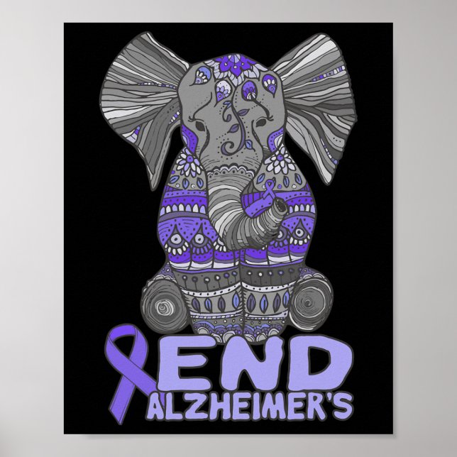 Awareness And Gifts Purple Elephant  Poster (Front)