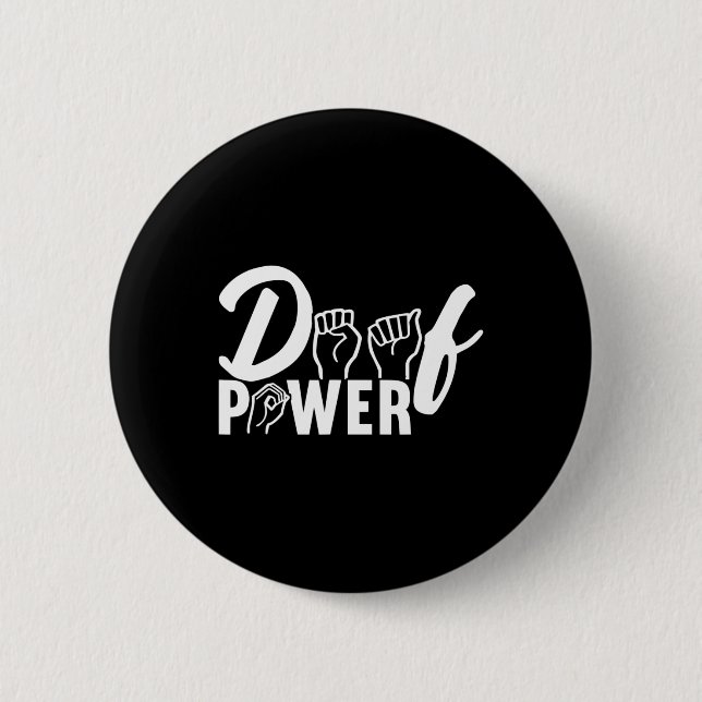 Awareness Asl Sign Language American Sign Language Button (Front)