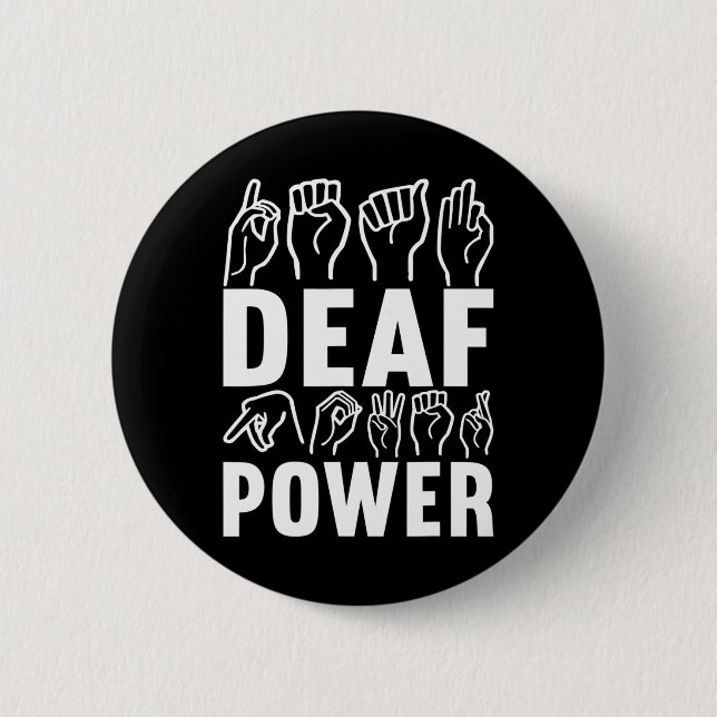 Awareness Asl Sign Language American Sign Language Button (Front)