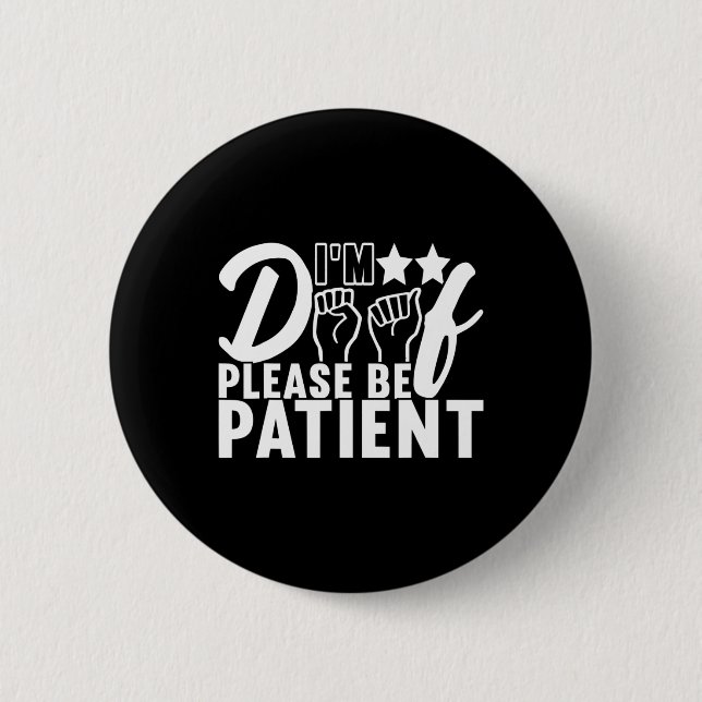 Awareness Asl Sign Language American Sign Language Button (Front)