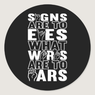 Awareness Asl Sign Language American Sign Language Classic Round Sticker