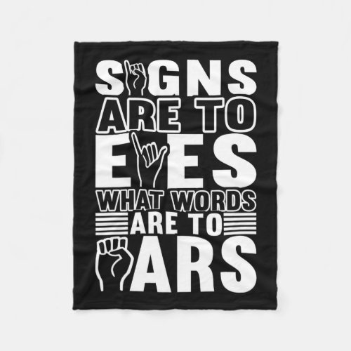 Awareness Asl Sign Language American Sign Language Fleece Blanket