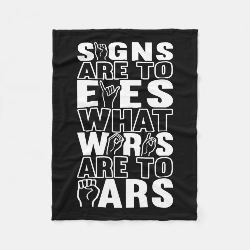 Awareness Asl Sign Language American Sign Language Fleece Blanket