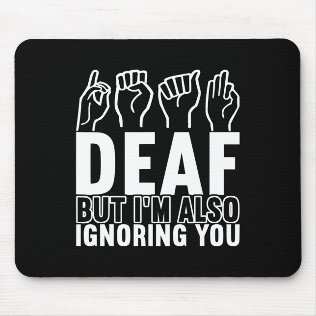 Awareness Asl Sign Language American Sign Language Mouse Pad (Front)