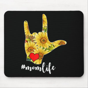 Awareness Asl Sign Language Sunflower I Love You M Mouse Pad