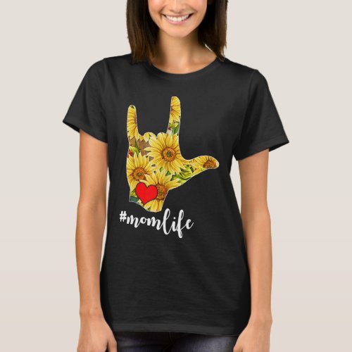 Awareness Asl Sign Language Sunflower I Love You M T_Shirt