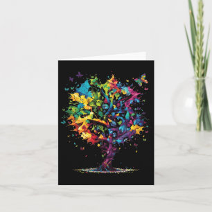 Awareness Autism Puzzle Pieces Colorful Tree Neuro Card