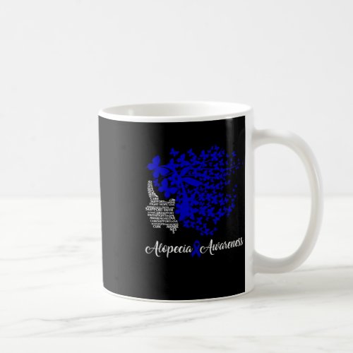 Awareness Blue Ribbon Hair Loss Butterfly Woman  Coffee Mug