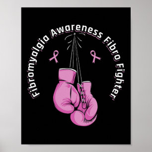 Awareness Boxing Gloves Fibro fighter Poster