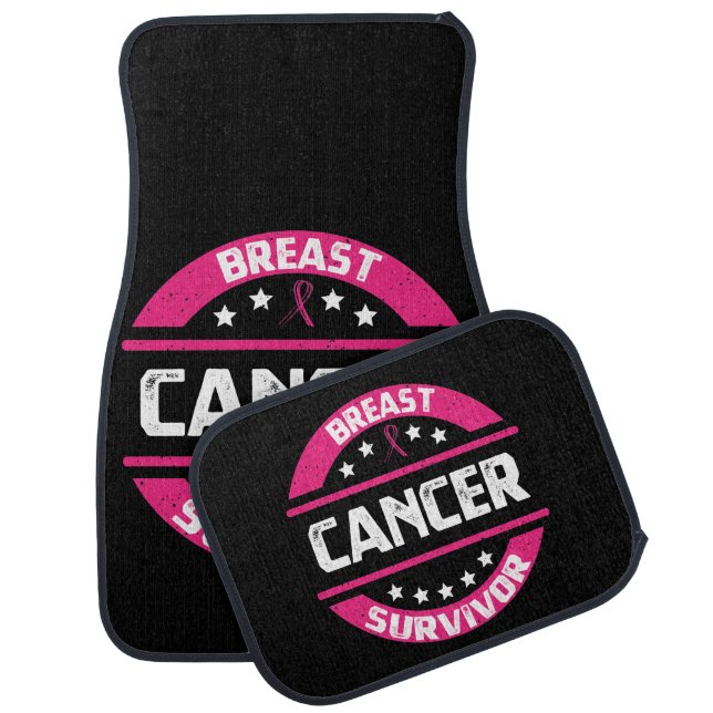 Awareness Breast Cancer Survivor Car Floor Mat (Set)