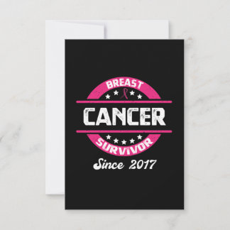 Awareness Breast Cancer Survivor Since 2017 Card