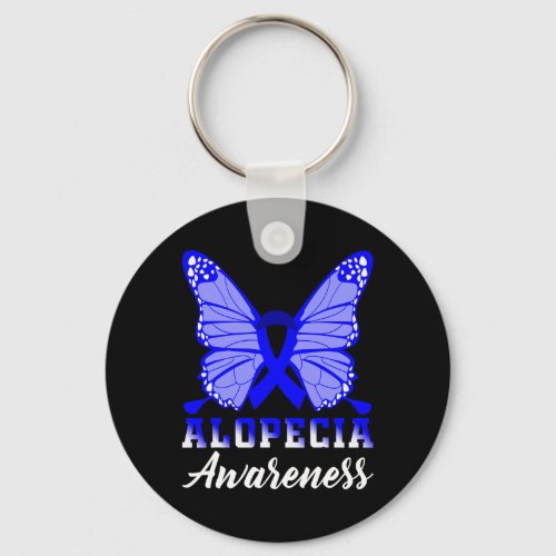 Awareness Butterflies Blue Ribbon Support  Keychain