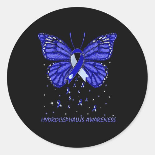 Awareness Butterfly 1  Classic Round Sticker