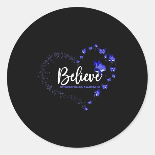 Awareness Butterfly Believe  Classic Round Sticker