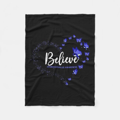 Awareness Butterfly Believe  Fleece Blanket