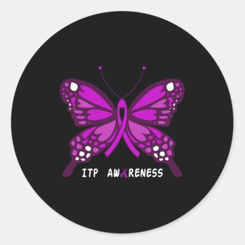 Awareness Butterfly  Classic Round Sticker