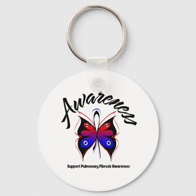AWARENESS Butterfly Pulmonary Fibrosis Keychain (Front)