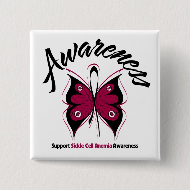 AWARENESS Butterfly Sickle Cell Anemia Button (Front)