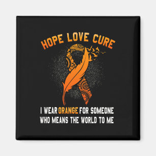 Awareness Cancer Orange Ribbon Family Support Gift Magnet