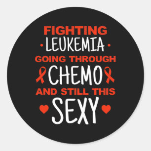 Awareness Cancer Warrior Fighting Leukemia Survivo Classic Round Sticker