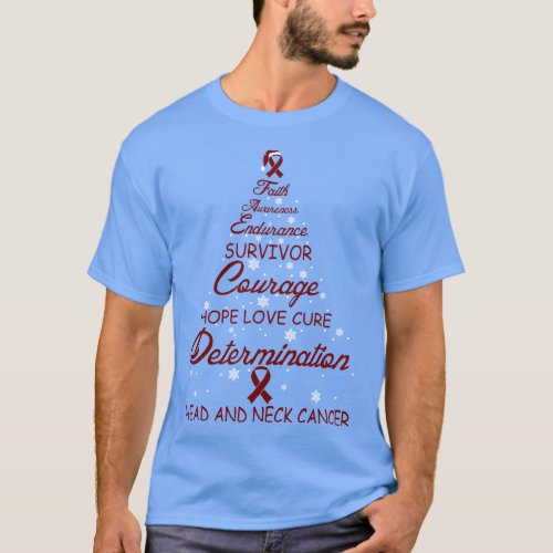 Awareness Cure Head And Neck Cancer Christmas T_Shirt