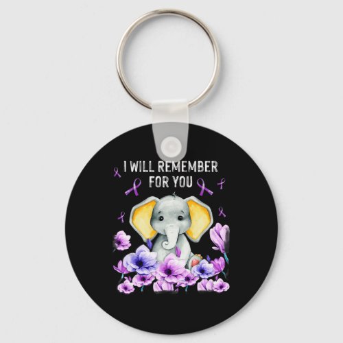 Awareness Cute Elephant I Will Remember For You 1  Keychain