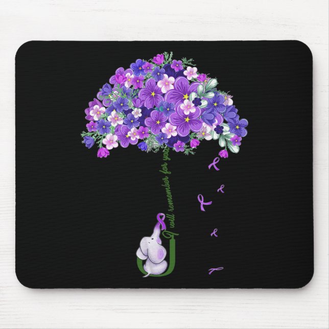 Awareness Cute Elephant I Will Remember For You  Mouse Pad (Front)