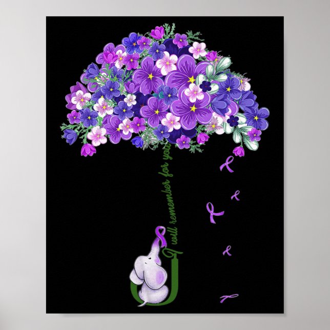 Awareness Cute Elephant I Will Remember For You  Poster (Front)