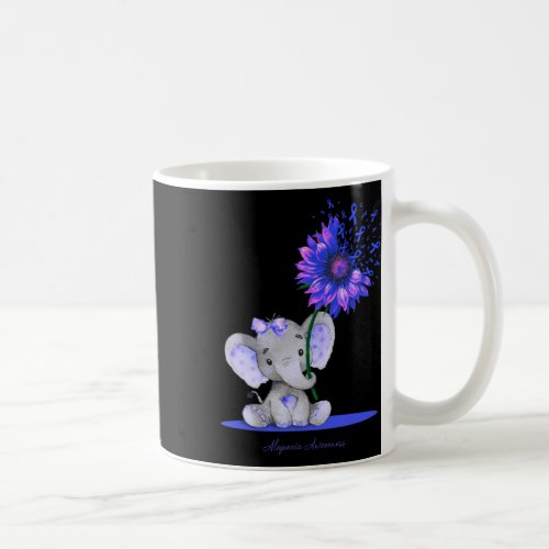 Awareness Cute Elephant Sunflower Blue Ribbon Gift Coffee Mug