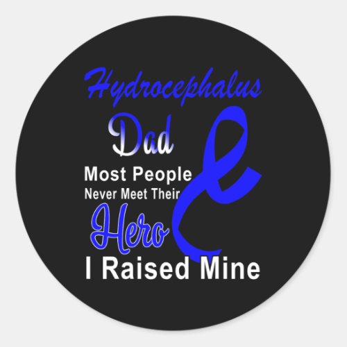 Awareness Dad Blue Ribbon Father Support  Classic Round Sticker