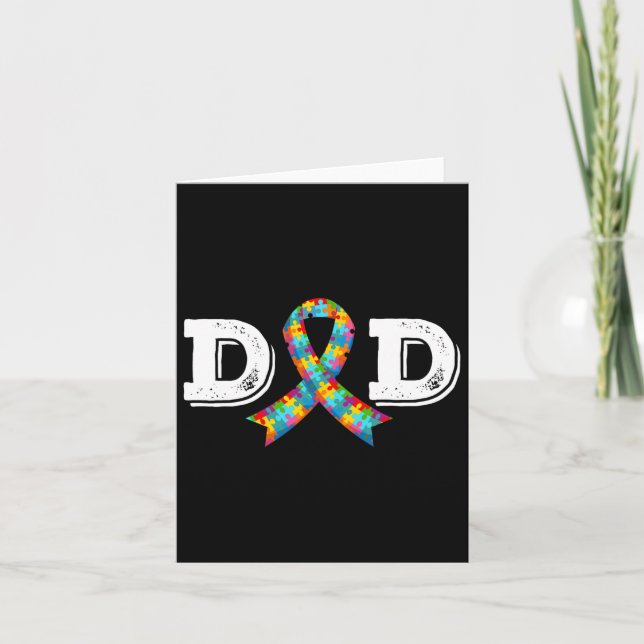 Awareness Dad Father Acceptance Diffirent Ribbon K Card (Front)