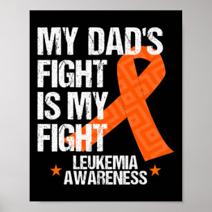 Awareness Dad Fight Orange Ribbon Gift Idea Poster