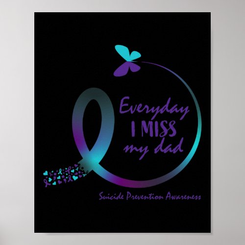 Awareness Dad Loving Memory Miss My Father Tee  Poster