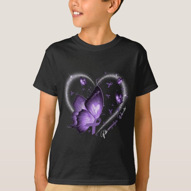 Awareness Day Warrior Survivor Butterfly Heart  T-Shirt (Front)