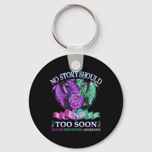 Awareness Dragon No Story Should End Too Soon  Keychain