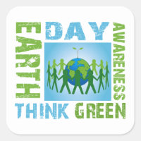 Awareness Earth Day Stickers