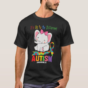 Awareness Elephant Mom Wearing Earrings Autism Hea T-Shirt