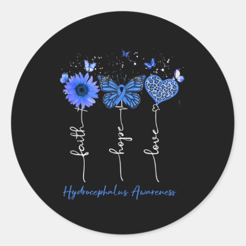 Awareness Faith Hope Love Leopard Sunflower  Classic Round Sticker